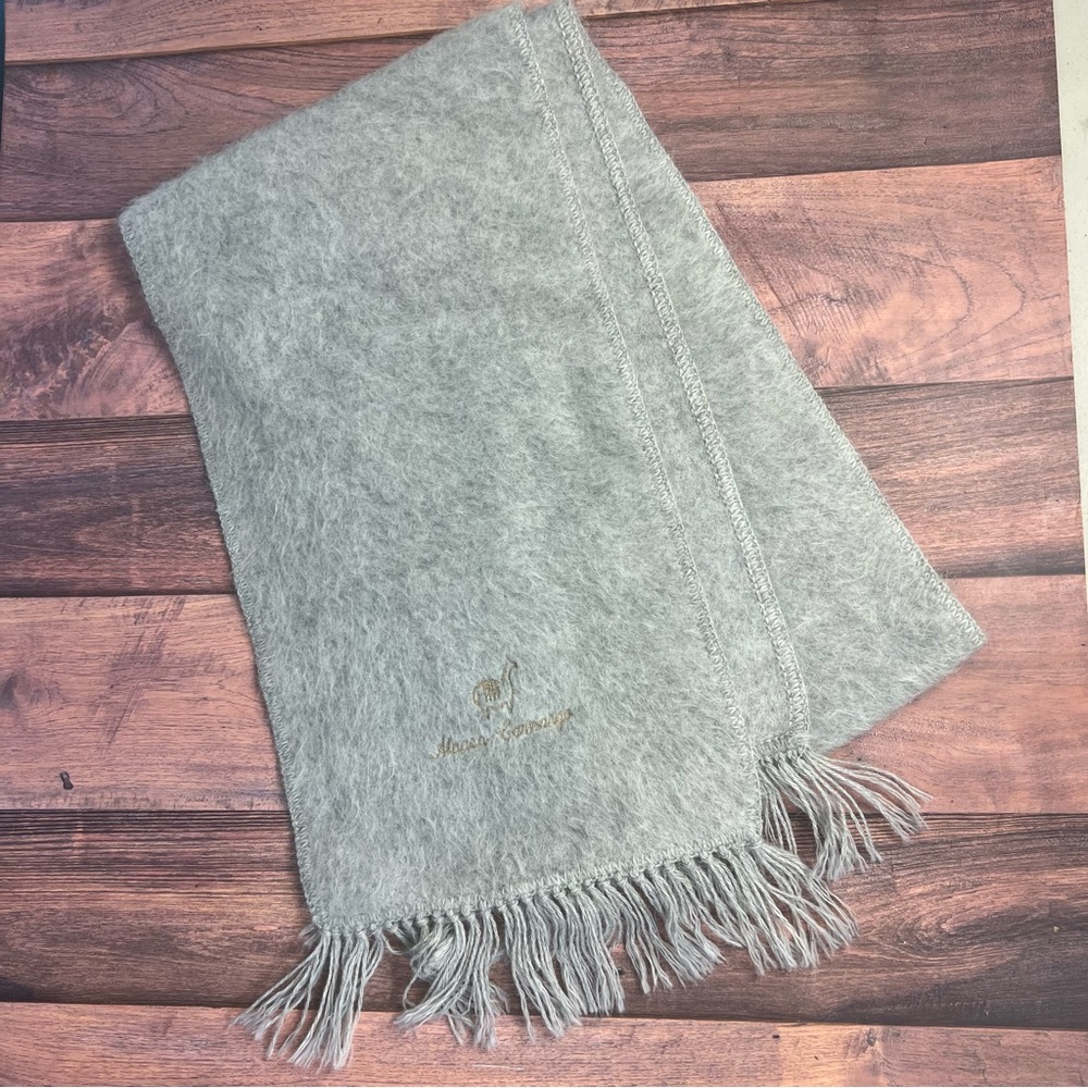 Alpaca Camargo‎ Gray Fringed Scarf Light Gray